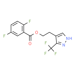 ChemSpider 2D Image | 2-[3-(Trifluoromethyl)-1H-pyrazol-4-yl]ethyl 2,5-difluorobenzoate | C13H9F5N2O2