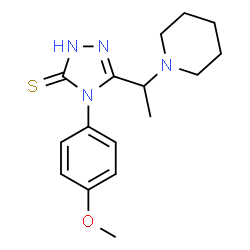 ChemSpider 2D Image | 4-(4-methoxyphenyl)-5-(1-piperidin-1-ylethyl)-4H-1,2,4-triazole-3-thiol | C16H22N4OS