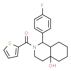 ChemSpider 2D Image | [1-(4-Fluorophenyl)-4a-hydroxyoctahydro-2(1H)-isoquinolinyl](2-thienyl)methanone | C20H22FNO2S