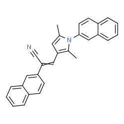 ChemSpider 2D Image | 3-[2,5-Dimethyl-1-(2-naphthyl)-1H-pyrrol-3-yl]-2-(2-naphthyl)acrylonitrile | C29H22N2