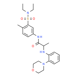 ChemSpider 2D Image | N-[3-(Diethylsulfamoyl)-4-methylphenyl]-N~2~-[2-(4-morpholinyl)phenyl]alaninamide | C24H34N4O4S