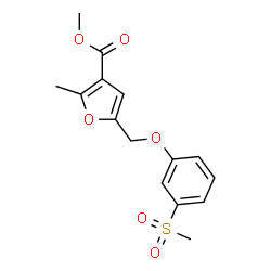 ChemSpider 2D Image | Methyl 2-methyl-5-{[3-(methylsulfonyl)phenoxy]methyl}-3-furoate | C15H16O6S