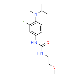 ChemSpider 2D Image | 1-{3-Fluoro-4-[isopropyl(methyl)amino]phenyl}-3-(2-methoxyethyl)urea | C14H22FN3O2