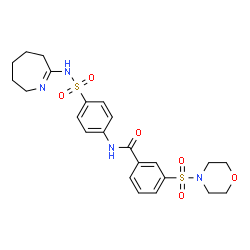 ChemSpider 2D Image | 3-(4-Morpholinylsulfonyl)-N-[4-(3,4,5,6-tetrahydro-2H-azepin-7-ylsulfamoyl)phenyl]benzamide | C23H28N4O6S2