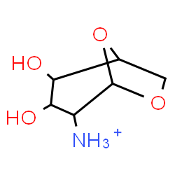 ChemSpider 2D Image | 2,3-Dihydroxy-6,8-dioxabicyclo[3.2.1]octan-4-aminium | C6H12NO4