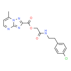 ChemSpider 2D Image | 2-{[2-(4-Chlorophenyl)ethyl]amino}-2-oxoethyl 7-methyl[1,2,4]triazolo[1,5-a]pyrimidine-2-carboxylate | C17H16ClN5O3