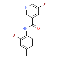 ChemSpider 2D Image | 5-Bromo-N-(2-bromo-4-methylphenyl)nicotinamide | C13H10Br2N2O