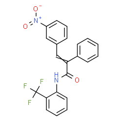 ChemSpider 2D Image | 3-(3-Nitrophenyl)-2-phenyl-N-[2-(trifluoromethyl)phenyl]acrylamide | C22H15F3N2O3