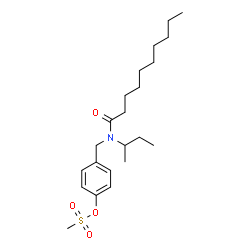 ChemSpider 2D Image | 4-{[sec-Butyl(decanoyl)amino]methyl}phenyl methanesulfonate | C22H37NO4S