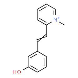 ChemSpider 2D Image | 2-[2-(3-Hydroxyphenyl)vinyl]-1-methylpyridinium | C14H14NO