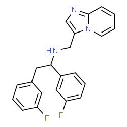 ChemSpider 2D Image | 1,2-Bis(3-fluorophenyl)-N-(imidazo[1,2-a]pyridin-3-ylmethyl)ethanamine | C22H19F2N3