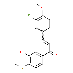 ChemSpider 2D Image | (2E)-3-(3-Fluoro-4-methoxyphenyl)-1-[3-methoxy-4-(methylsulfanyl)phenyl]-2-propen-1-one | C18H17FO3S