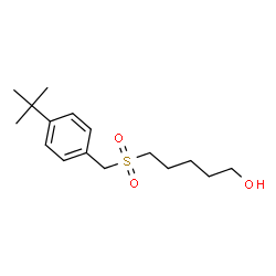 ChemSpider 2D Image | 5-{[4-(2-Methyl-2-propanyl)benzyl]sulfonyl}-1-pentanol | C16H26O3S