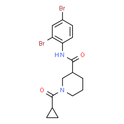 ChemSpider 2D Image | 1-(Cyclopropylcarbonyl)-N-(2,4-dibromophenyl)-3-piperidinecarboxamide | C16H18Br2N2O2