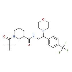 ChemSpider 2D Image | 1-(2,2-Dimethylpropanoyl)-N-{2-(4-morpholinyl)-2-[4-(trifluoromethyl)phenyl]ethyl}-3-piperidinecarboxamide | C24H34F3N3O3