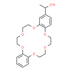 ChemSpider 2D Image | 1-(6,7,9,10,17,18,20,21-Octahydrodibenzo[b,k][1,4,7,10,13,16]hexaoxacyclooctadecin-2-yl)ethanol | C22H28O7
