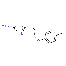 ChemSpider 2D Image | 5-{[2-(4-Methylphenoxy)ethyl]sulfanyl}-1,3,4-thiadiazol-2-amine | C11H13N3OS2