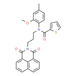 ChemSpider 2D Image | N-[3-(1,3-dioxo-2-benzo[de]isoquinolinyl)propyl]-N-(2-methoxy-4-methylphenyl)-2-thiophenecarboxamide | C28H24N2O4S
