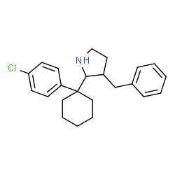 ChemSpider 2D Image | 3-Benzyl-2-[1-(4-chlorophenyl)cyclohexyl]pyrrolidine | C23H28ClN
