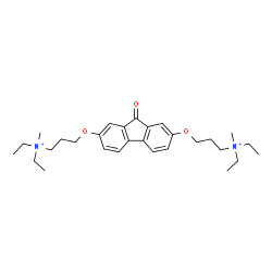 ChemSpider 2D Image | 3,3'-[(9-Oxo-9H-fluorene-2,7-diyl)bis(oxy)]bis(N,N-diethyl-N-methyl-1-propanaminium) | C29H44N2O3