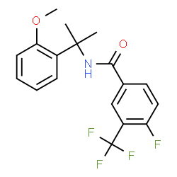 ChemSpider 2D Image | 4-Fluoro-N-[2-(2-methoxyphenyl)-2-propanyl]-3-(trifluoromethyl)benzamide | C18H17F4NO2