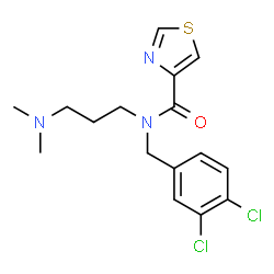 ChemSpider 2D Image | N-(3,4-Dichlorobenzyl)-N-[3-(dimethylamino)propyl]-1,3-thiazole-4-carboxamide | C16H19Cl2N3OS