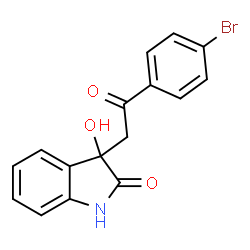 ChemSpider 2D Image | 3-[2-(4-bromophenyl)-2-oxoethyl]-3-hydroxy-1H-indol-2-one | C16H12BrNO3
