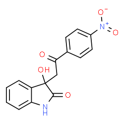 ChemSpider 2D Image | 3-Hydroxy-3-[2-(4-nitrophenyl)-2-oxoethyl]-1,3-dihydro-2H-indol-2-one | C16H12N2O5