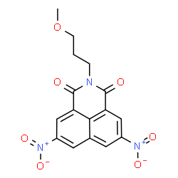 ChemSpider 2D Image | 2-(3-Methoxypropyl)-5,8-dinitro-1H-benzo[de]isoquinoline-1,3(2H)-dione | C16H13N3O7