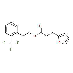 ChemSpider 2D Image | 2-[2-(Trifluoromethyl)phenyl]ethyl 3-(2-furyl)propanoate | C16H15F3O3