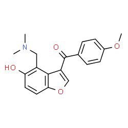 ChemSpider 2D Image | (4-Dimethylaminomethyl-5-hydroxybenzofuran-3-yl)(4-methoxyphenyl)methanone | C19H19NO4