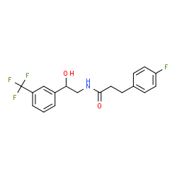 ChemSpider 2D Image | 3-(4-Fluorophenyl)-N-{2-hydroxy-2-[3-(trifluoromethyl)phenyl]ethyl}propanamide | C18H17F4NO2