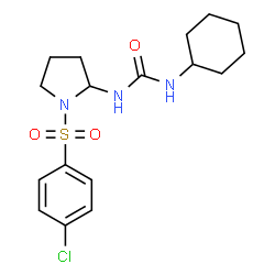 ChemSpider 2D Image | 1-{1-[(4-Chlorophenyl)sulfonyl]-2-pyrrolidinyl}-3-cyclohexylurea | C17H24ClN3O3S