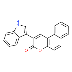 ChemSpider 2D Image | 2-(1H-Indol-3-yl)-3H-benzo[f]chromen-3-one | C21H13NO2