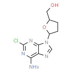 ChemSpider 2D Image | [5-(6-Amino-2-chloro-9H-purin-9-yl)tetrahydro-2-furanyl]methanol | C10H12ClN5O2