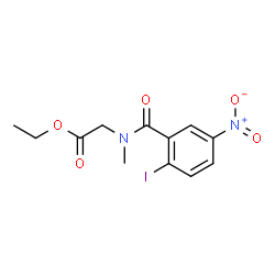 ChemSpider 2D Image | Ethyl N-(2-iodo-5-nitrobenzoyl)-N-methylglycinate | C12H13IN2O5