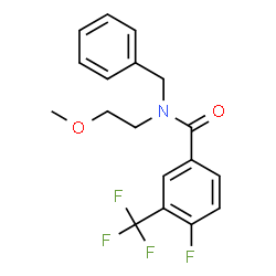 ChemSpider 2D Image | N-Benzyl-4-fluoro-N-(2-methoxyethyl)-3-(trifluoromethyl)benzamide | C18H17F4NO2