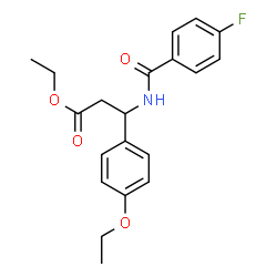 ChemSpider 2D Image | Ethyl 3-(4-ethoxyphenyl)-3-[(4-fluorobenzoyl)amino]propanoate | C20H22FNO4