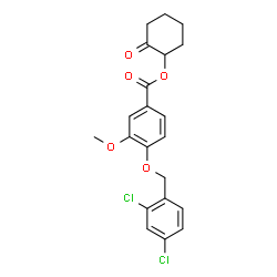 ChemSpider 2D Image | 2-Oxocyclohexyl 4-[(2,4-dichlorobenzyl)oxy]-3-methoxybenzoate | C21H20Cl2O5
