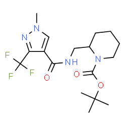ChemSpider 2D Image | 2-Methyl-2-propanyl 2-[({[1-methyl-3-(trifluoromethyl)-1H-pyrazol-4-yl]carbonyl}amino)methyl]-1-piperidinecarboxylate | C17H25F3N4O3