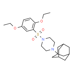 ChemSpider 2D Image | 1-(Adamantan-1-yl)-4-[(2,5-diethoxyphenyl)sulfonyl]piperazine | C24H36N2O4S