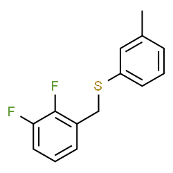 ChemSpider 2D Image | 1,2-Difluoro-3-{[(3-methylphenyl)sulfanyl]methyl}benzene | C14H12F2S
