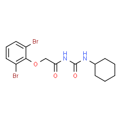ChemSpider 2D Image | N-(Cyclohexylcarbamoyl)-2-(2,6-dibromophenoxy)acetamide | C15H18Br2N2O3