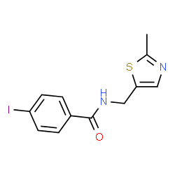 ChemSpider 2D Image | 4-Iodo-N-[(2-methyl-1,3-thiazol-5-yl)methyl]benzamide | C12H11IN2OS