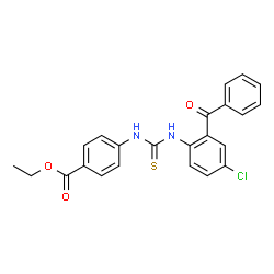 ChemSpider 2D Image | Ethyl 4-{[(2-benzoyl-4-chlorophenyl)carbamothioyl]amino}benzoate | C23H19ClN2O3S