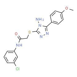 ChemSpider 2D Image | 2-{[4-Amino-5-(4-methoxyphenyl)-4H-1,2,4-triazol-3-yl]sulfanyl}-N-(3-chlorophenyl)acetamide | C17H16ClN5O2S