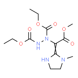 ChemSpider 2D Image | Diethyl 1-[2-methoxy-1-(1-methyl-2-imidazolidinylidene)-2-oxoethyl]-1,2-hydrazinedicarboxylate | C13H22N4O6