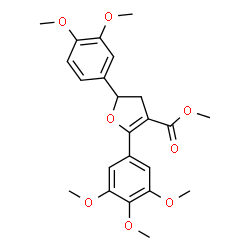 ChemSpider 2D Image | Methyl 5-(3,4-dimethoxyphenyl)-2-(3,4,5-trimethoxyphenyl)-4,5-dihydro-3-furancarboxylate | C23H26O8