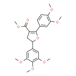 ChemSpider 2D Image | Methyl 2-(3,4-dimethoxyphenyl)-5-(3,4,5-trimethoxyphenyl)-4,5-dihydro-3-furancarboxylate | C23H26O8