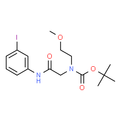ChemSpider 2D Image | 2-Methyl-2-propanyl {2-[(3-iodophenyl)amino]-2-oxoethyl}(2-methoxyethyl)carbamate | C16H23IN2O4